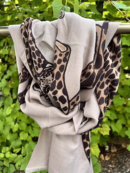 Mix by Heart Sjal Leo Beige