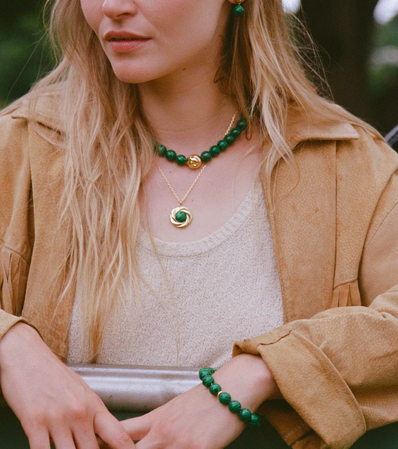 Malakit knut Halsband