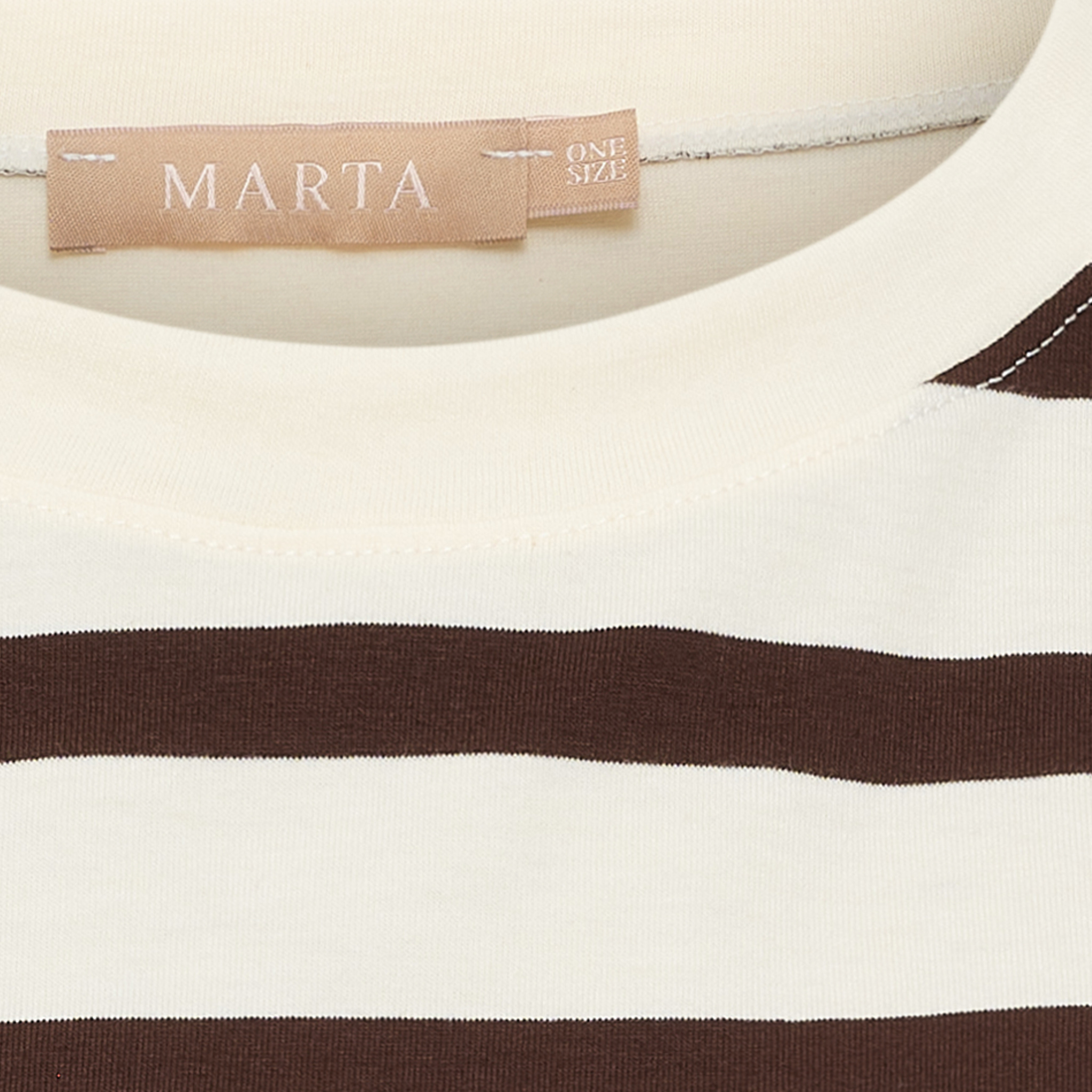 Marta T-shirt Sage Randig Brun - 3