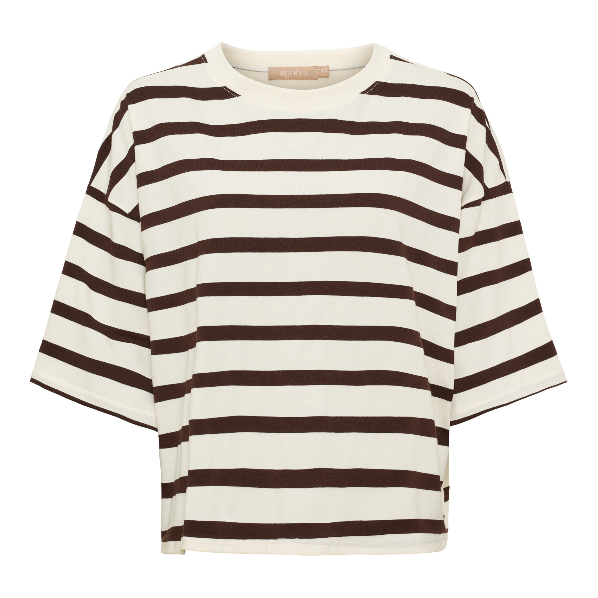 Marta T-shirt Sage Randig Brun