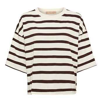 Marta T-shirt Sage Randig Brun