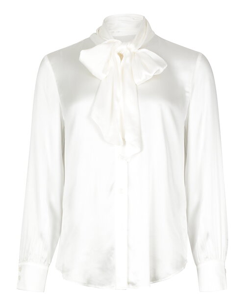 Blus Matt Latia Bow med knut offwhite - 3