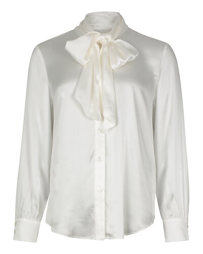 Blus Matt Latia Bow med knut offwhite