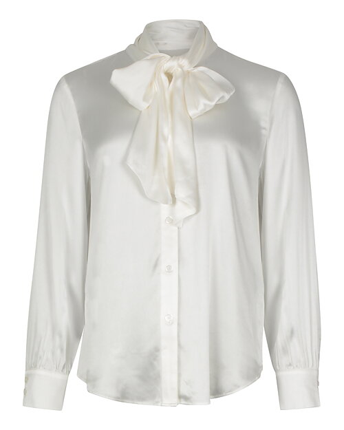 Blus Matt Latia Bow med knut offwhite