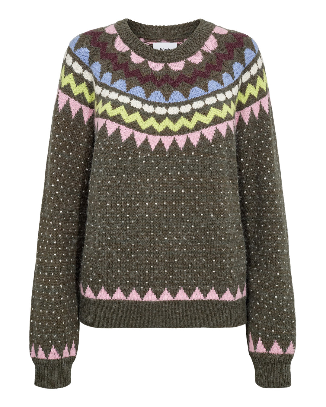 Jumper Olanda mönstrad grön/rosa/blått