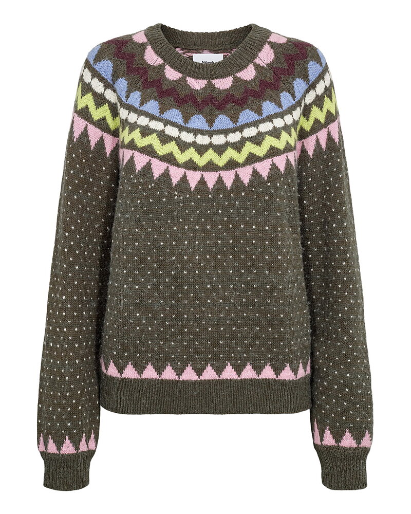 Jumper Olanda mönstrad grön/rosa/blått