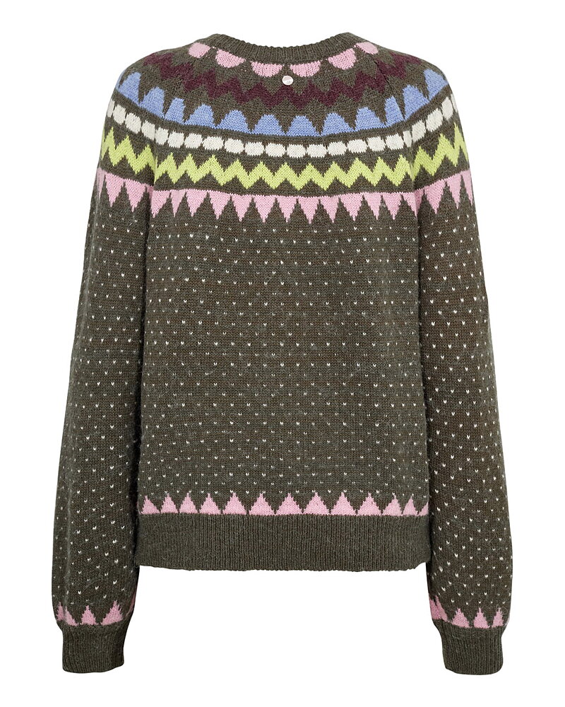 Jumper Olanda mönstrad grön/rosa/blått