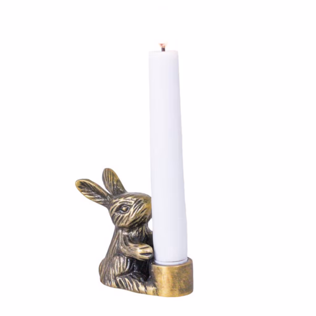 Ljusstake Kanin - Antik mässing - 2
