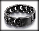 20 mm. Pansarlänk armband i grått stål. 