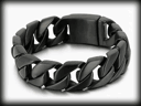 20 mm. Pansarlänk armband i svart stål. 