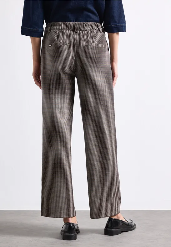 Amalia Pants Sanded Amber Hundtandsmönstrad byxa