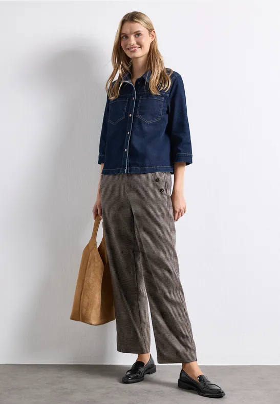 Amalia Pants Sanded Amber Hundtandsmönstrad byxa
