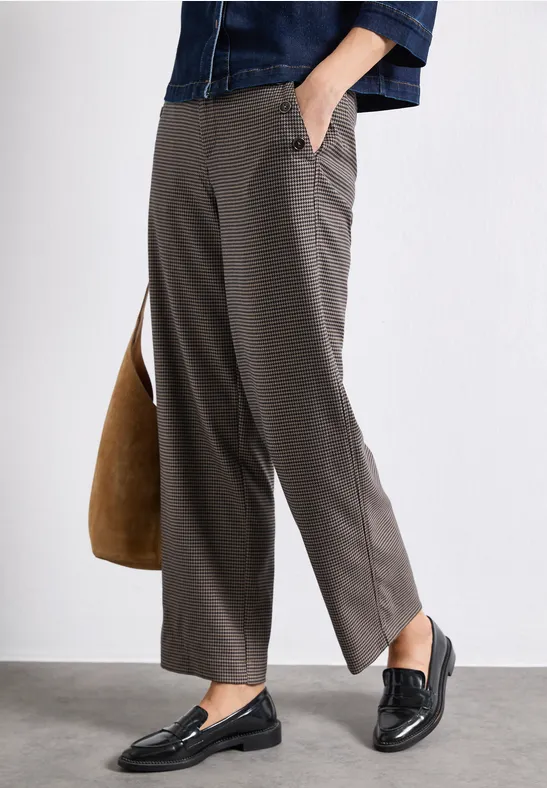 Amalia Pants Sanded Amber Hundtandsmönstrad byxa - 4