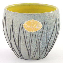 Ingrid Atterberg (Lansett 1956) Gray Rounded Bowl with Leaf Relief 6 cm