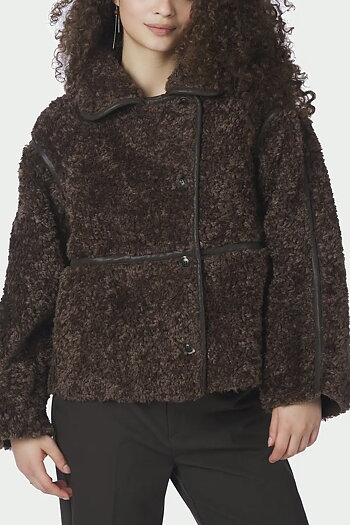 Neo Noir - Castor Faux Fur Jacket Dark Brown