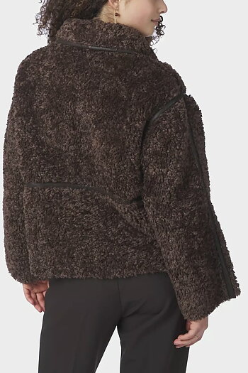 Neo Noir - Castor Faux Fur Jacket Dark Brown