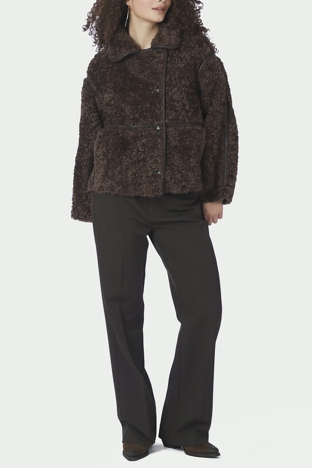 Neo Noir - Castor Faux Fur Jacket Dark Brown - 3