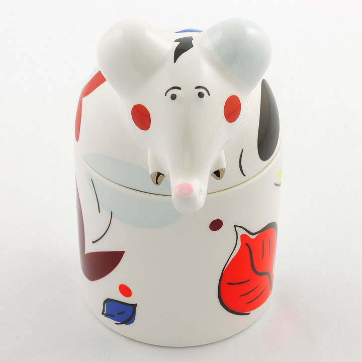 Rosemarie Benedikt (Animal Park 1995) Elephant Jar with Colorful Decor 13 cm