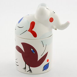 Rosemarie Benedikt (Animal Park 1995) Elephant Jar with Colorful Decor 13 cm