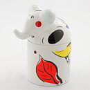 Rosemarie Benedikt (Animal Park 1995) Elephant Jar with Colorful Decor 13 cm