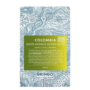 Gringo Nordic - Colombia Santa Monica Honey Litchi -  Pink Bourbon - Ljusrostade hela kaffebönor - 200g