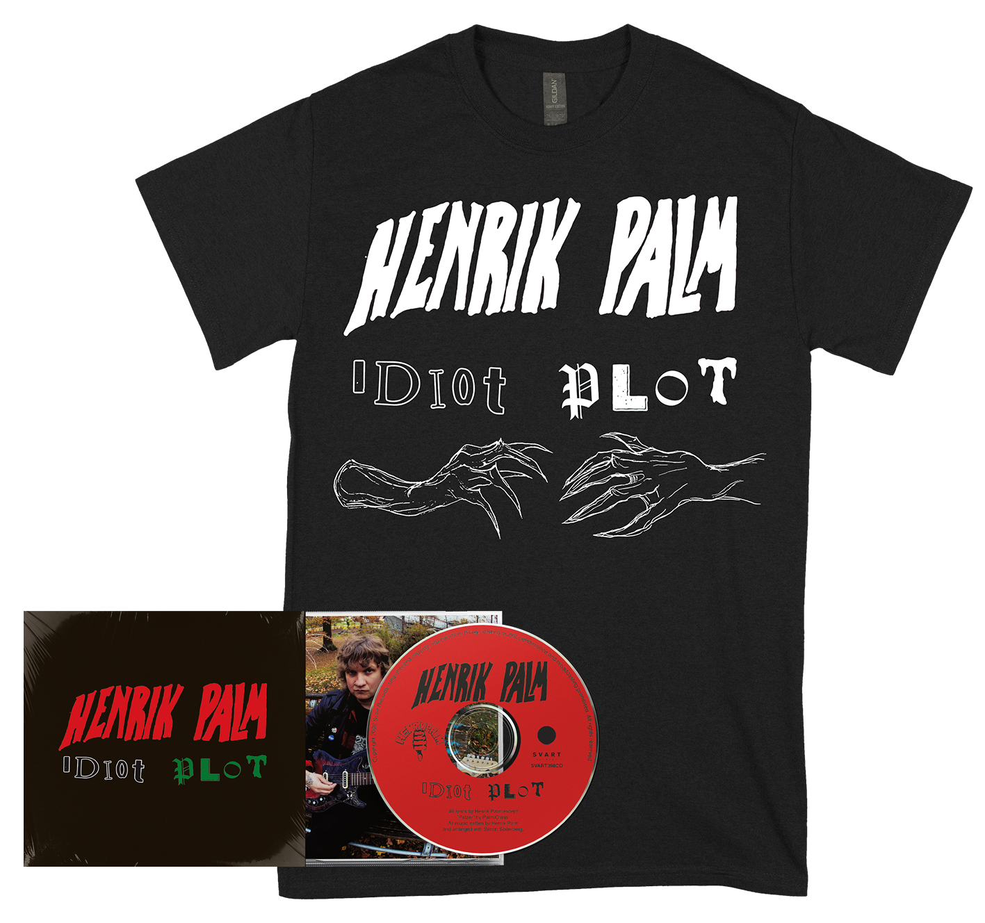 HENRIK PALM - Idiot Plot CD + White Logo T-shirt BUNDLE (PRE-ORDER)