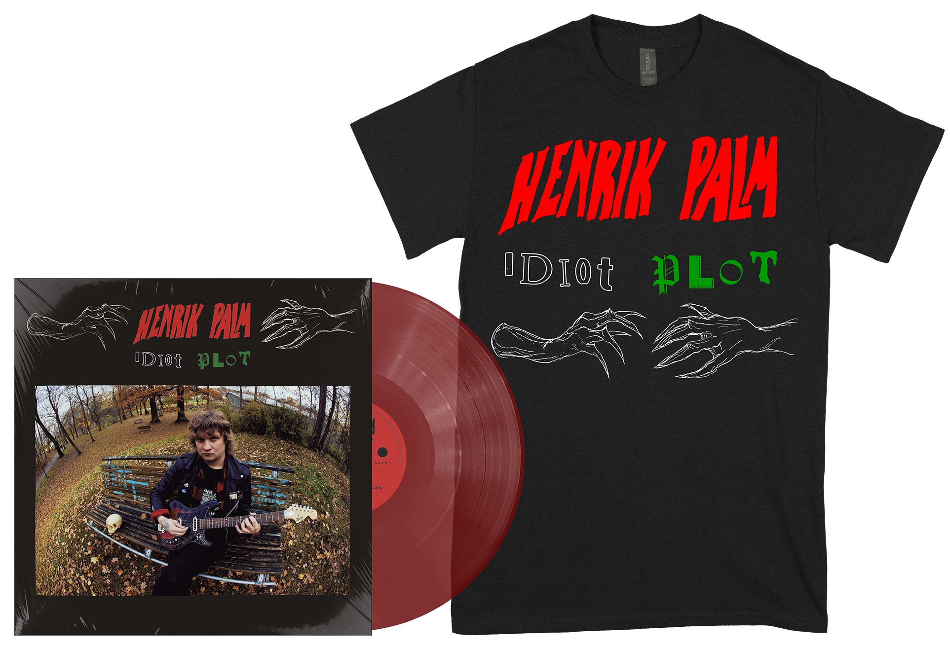 HENRIK PALM - Idiot Plot LP (Red Vinyl) + Red Logo T-shirt BUNDLE (PRE-ORDER)