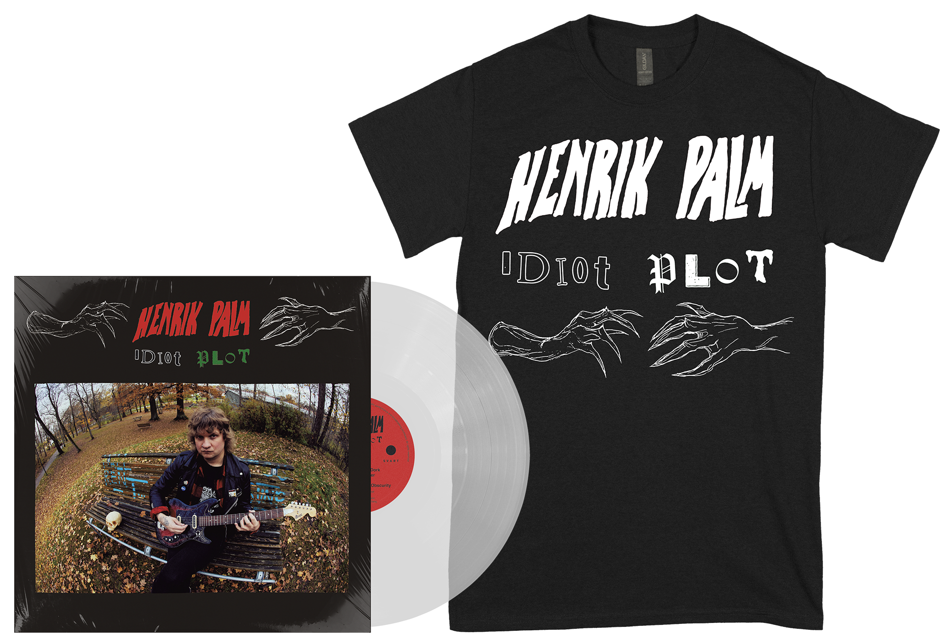 HENRIK PALM - Idiot Plot LP (Clear vinyl) + White Logo T-shirt BUNDLE (PRE-ORDER)