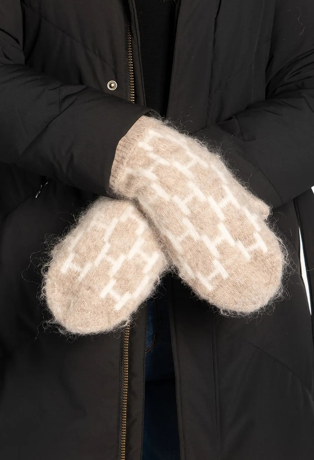 Gera Mittens - Light Brown Melange - HÉST