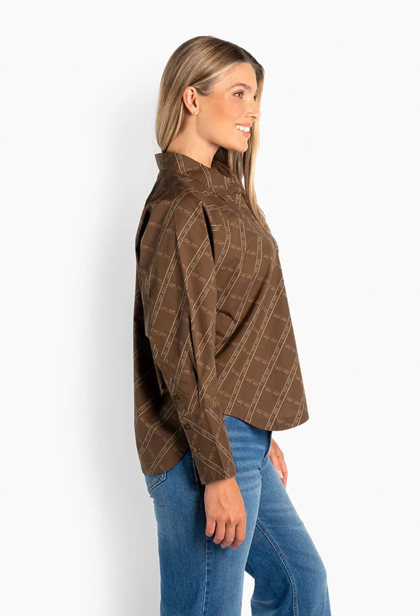 Senna Printed Shirt - Dark Earth - HÉST - 4