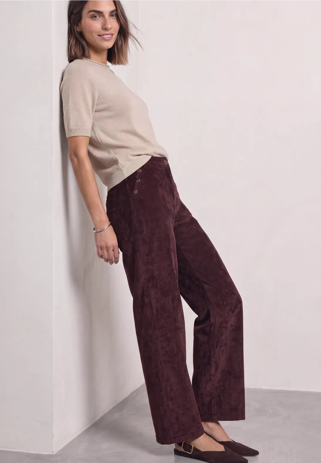 LTD QR Amalia Corduroy Pants - Ruby Red - Street One