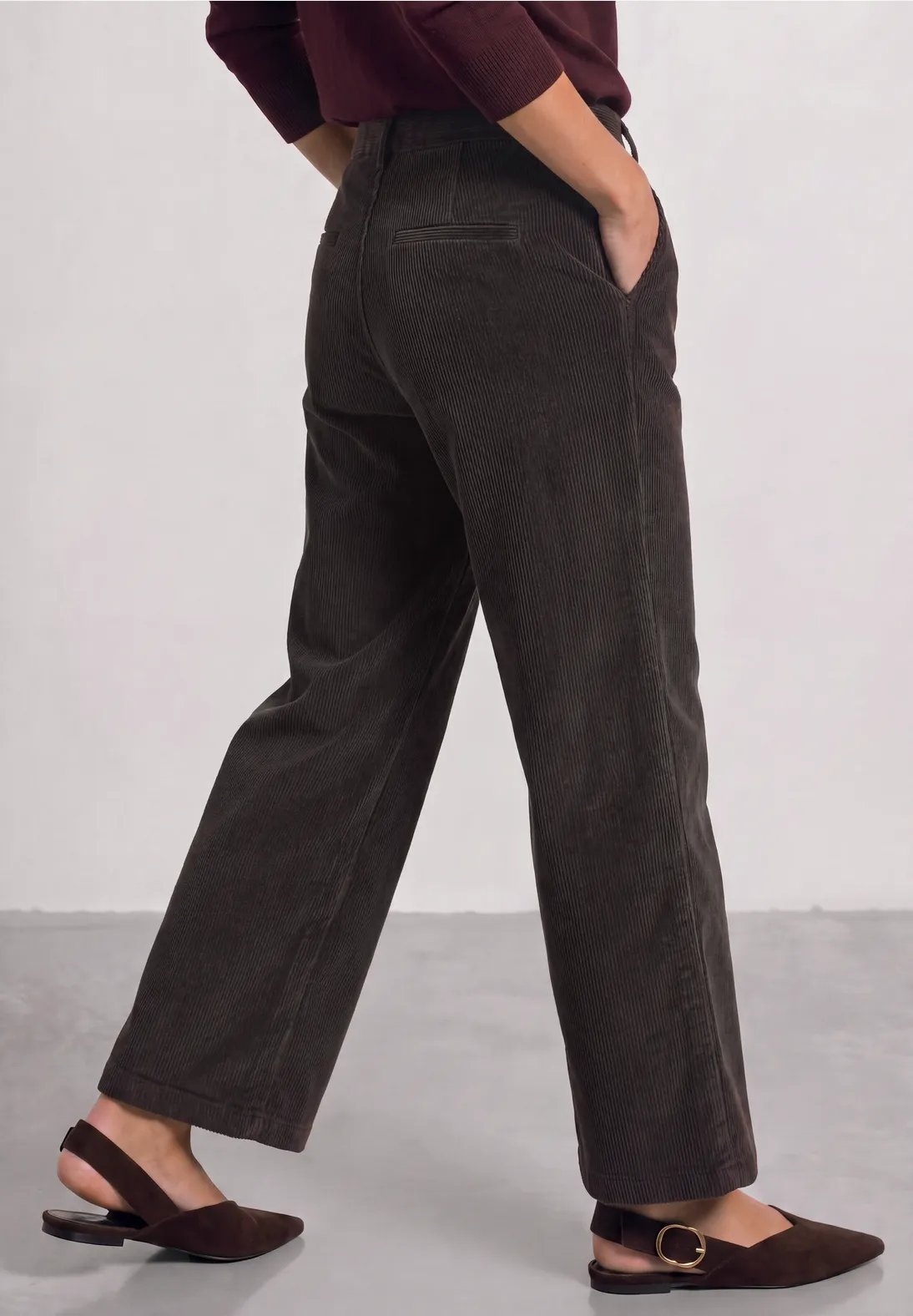 LTD QR Amalia Corduroy Pants - Black Coffee - Street One