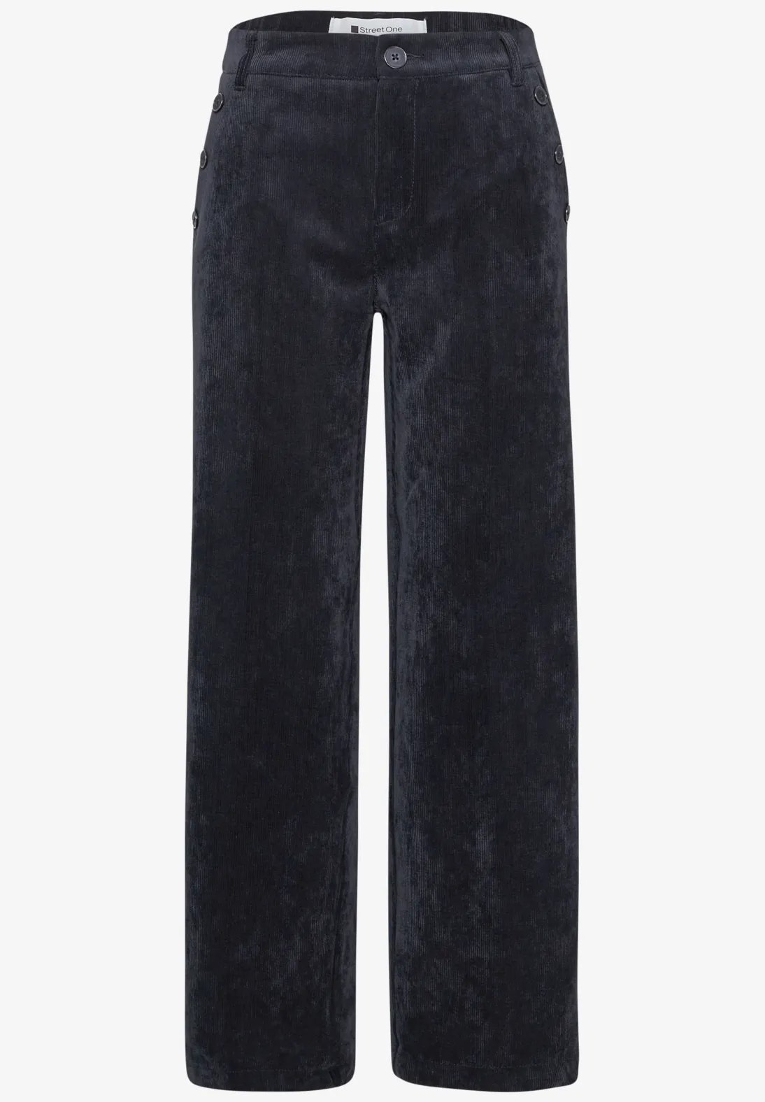 LTD QR Amalia Corduroy Pants - Indigo Blue - Street One - 4