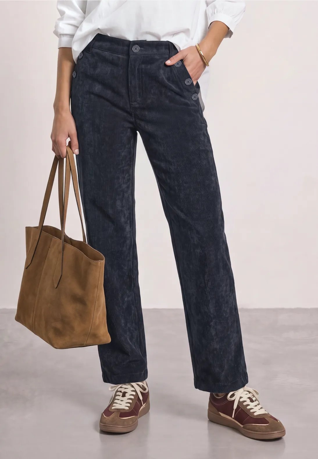 LTD QR Amalia Corduroy Pants - Indigo Blue - Street One