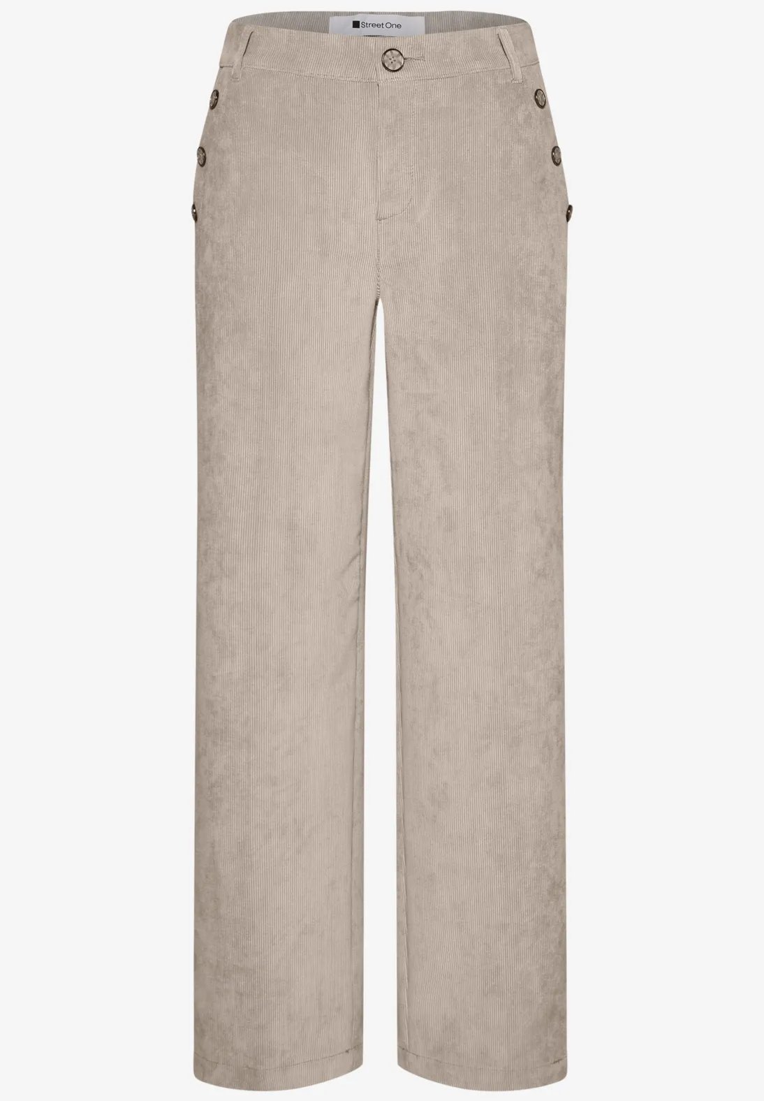 LTD QR Amalia Corduroy Pants - Fading Sand - Street One - 4