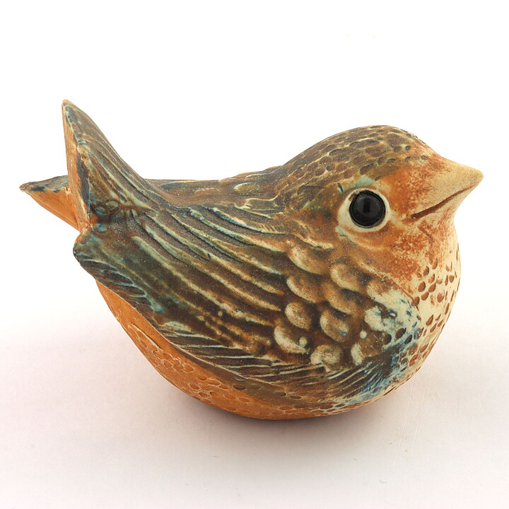Poul Hauch Carlsen (1960s) Rounded Bird in Earthy Colors 8 cm (2)