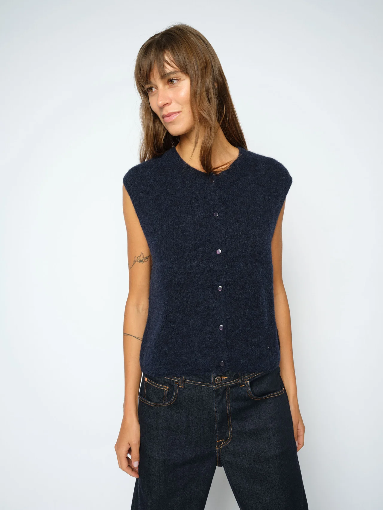 Mos Mosh Almine Thora Knit Vest Navy - 4