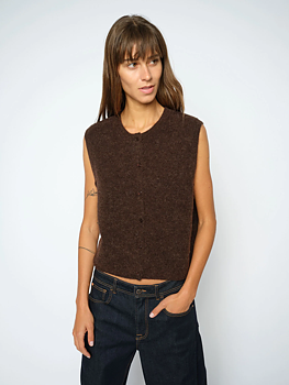 Mos Mosh Almine Thora Knit Vest Brown
