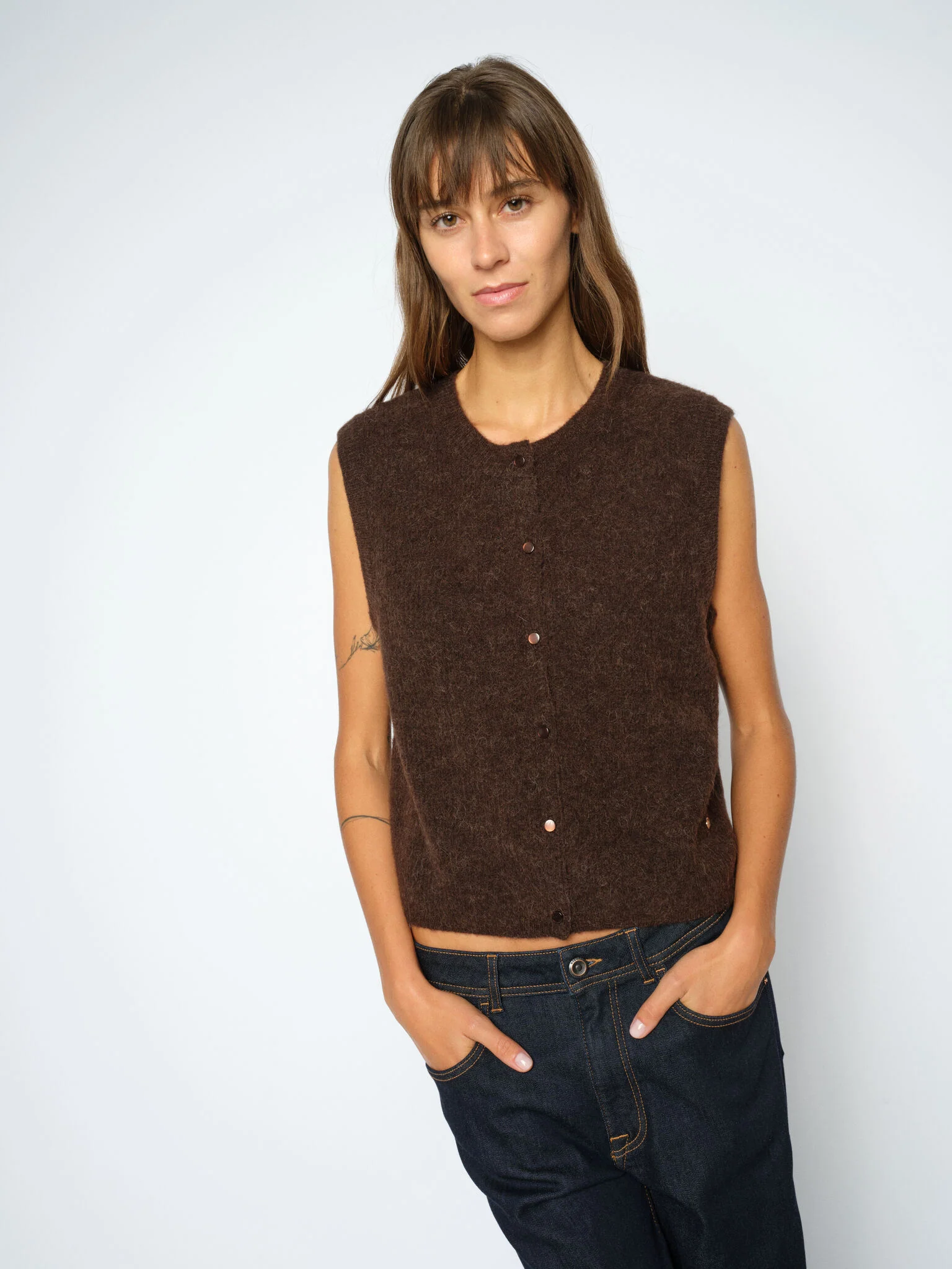 Mos Mosh Almine Thora Knit Vest Brown - 4