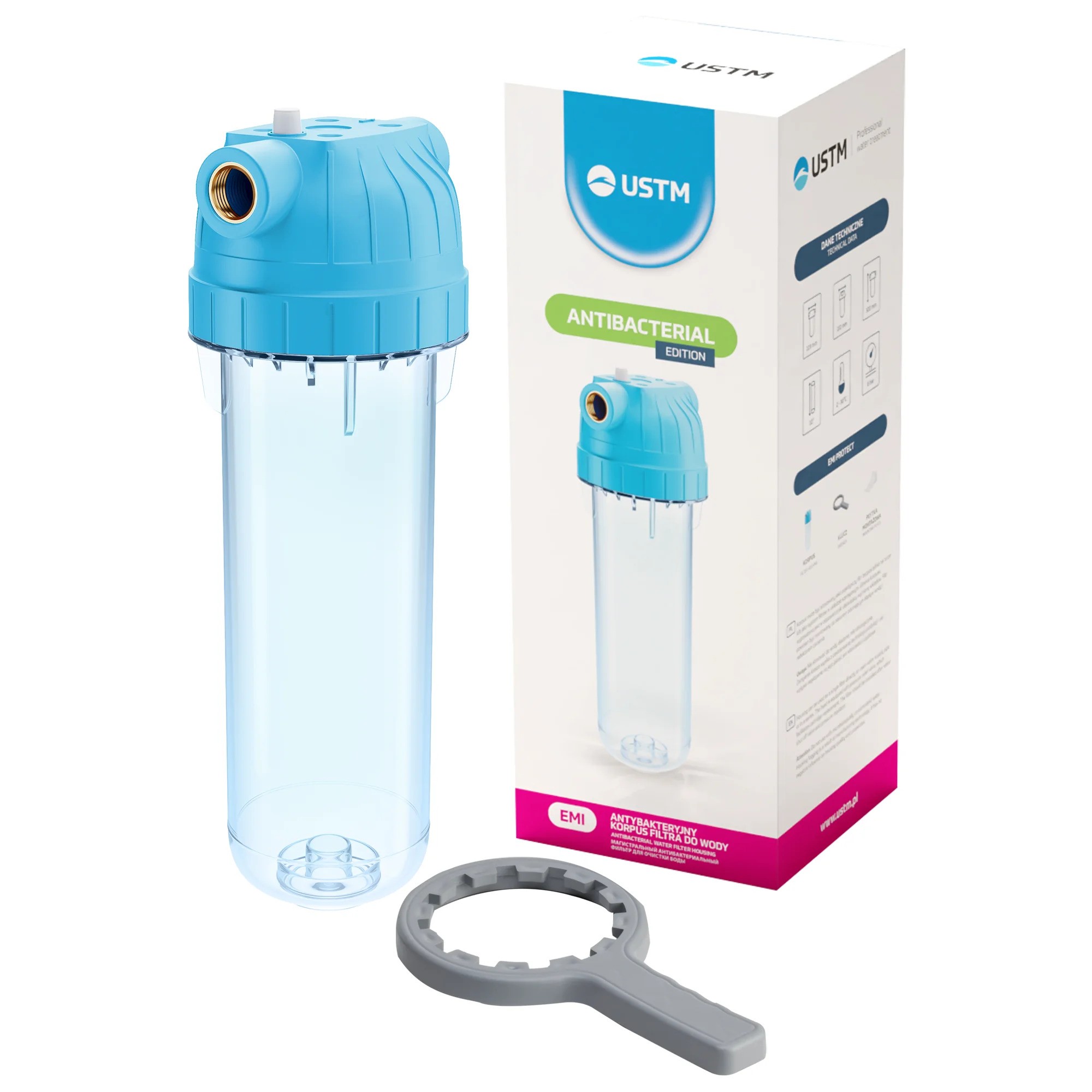 USTM EMI PROTECT – Antibakteriellt 10" filterhus