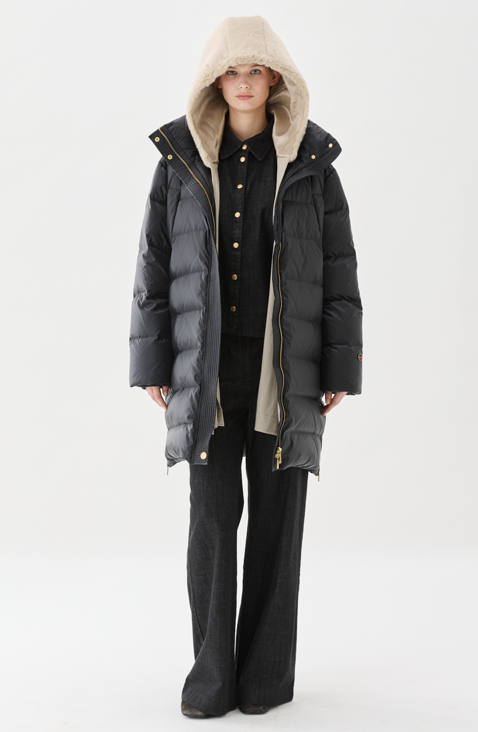 Busnel Flisa Down Coat, Black