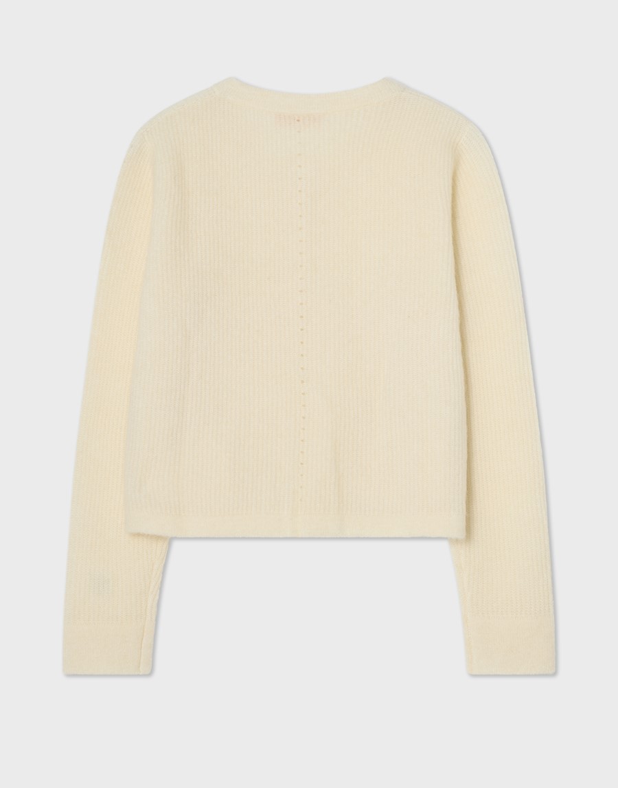 Busnel Sienna Ribb Cardigan, Ecru - 2
