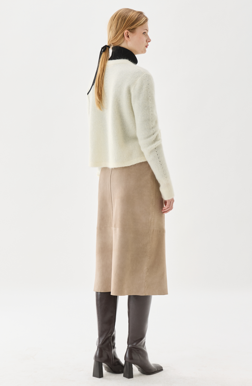 Busnel Sienna Ribb Cardigan, Ecru - 3