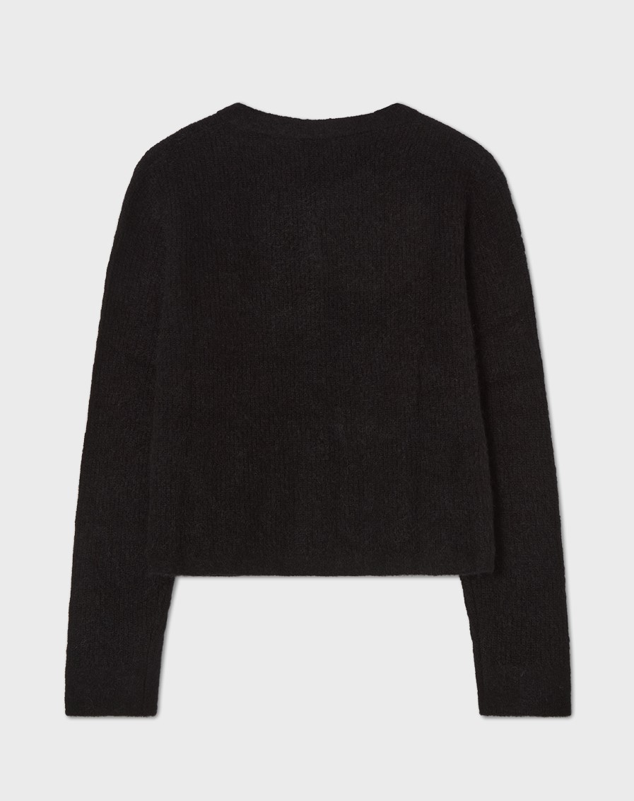 Busnel Sienna Ribb Cardigan, Black - 2