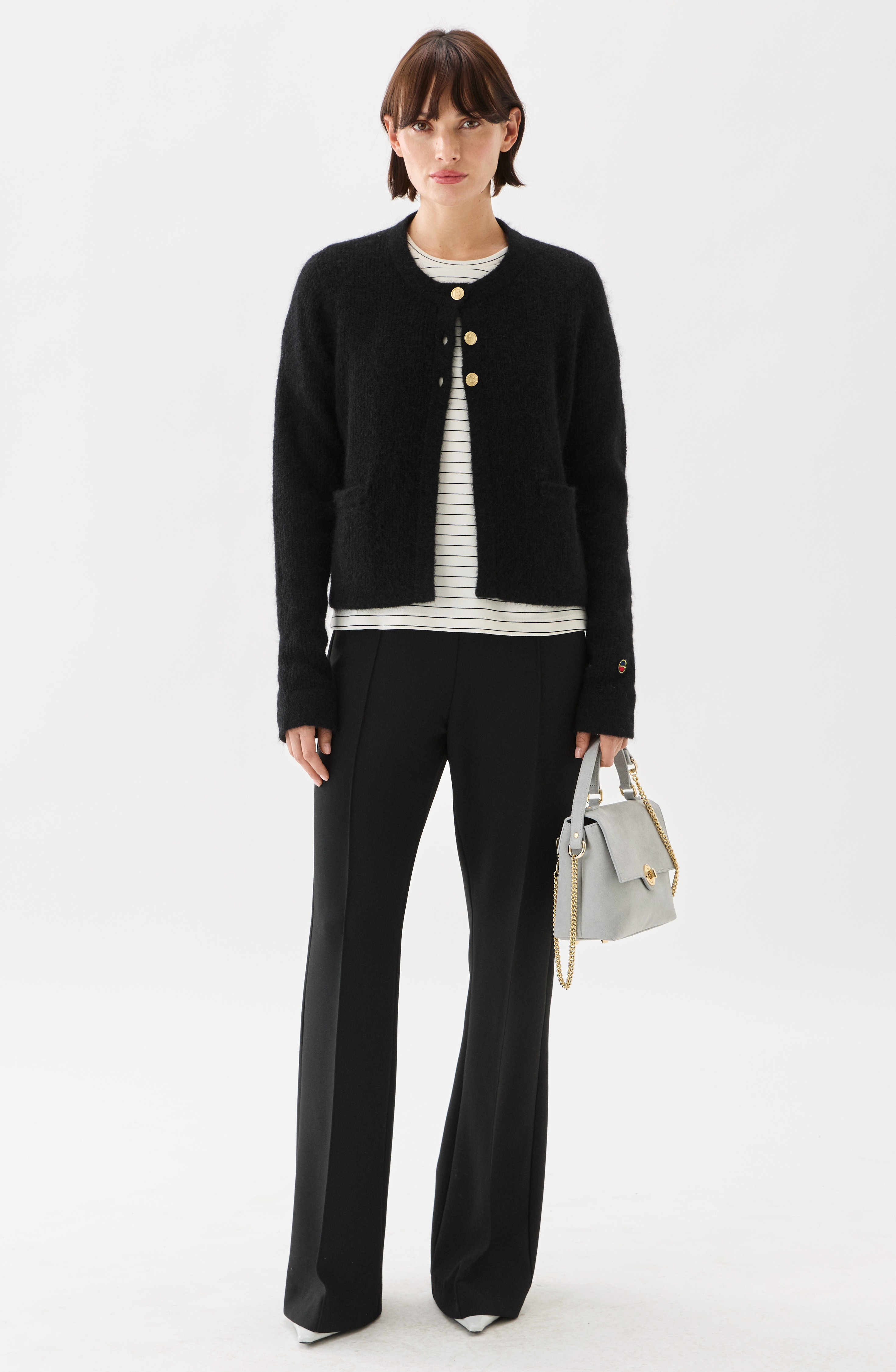 Busnel Sienna Ribb Cardigan, Black - 3