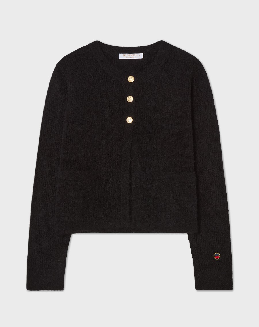Busnel Sienna Ribb Cardigan, Black