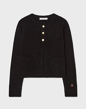 Busnel Sienna Ribb Cardigan, Black