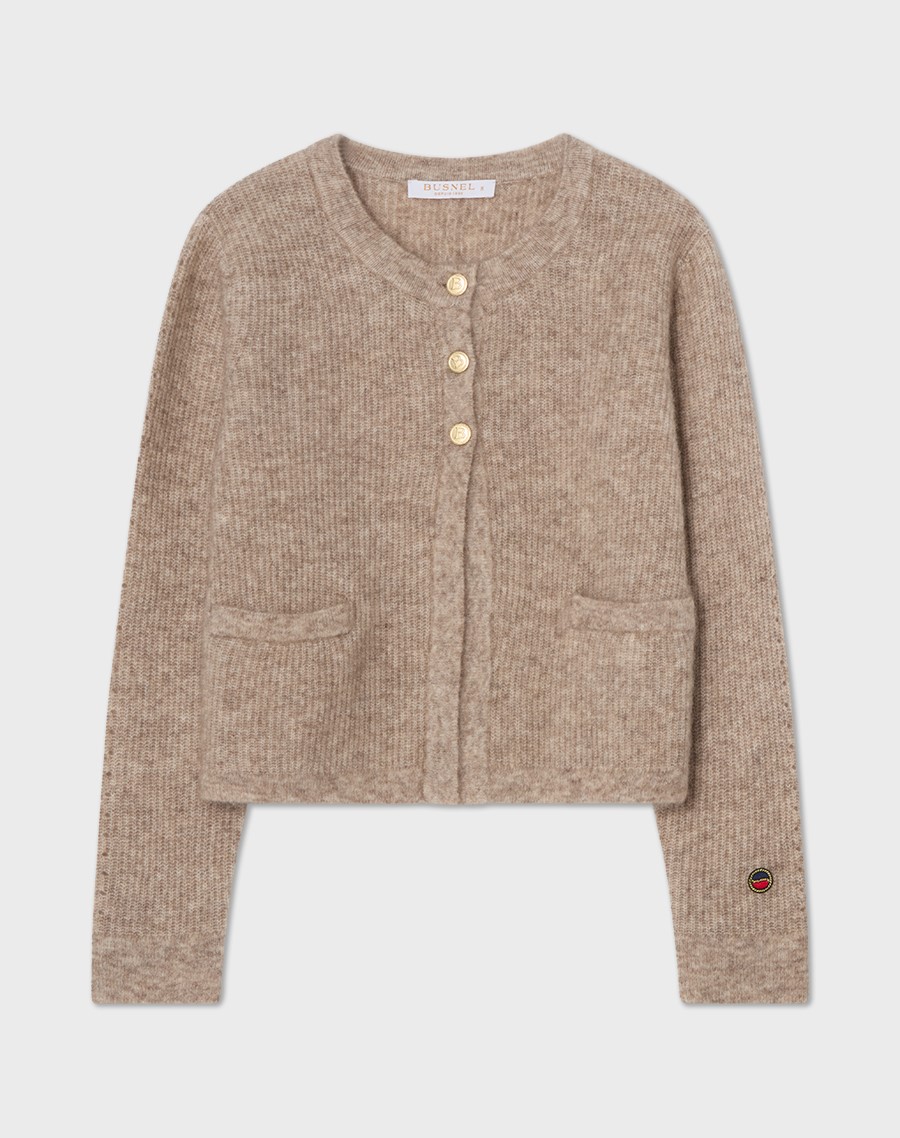Busnel Sienna Ribb Cardigan, Mel Melange