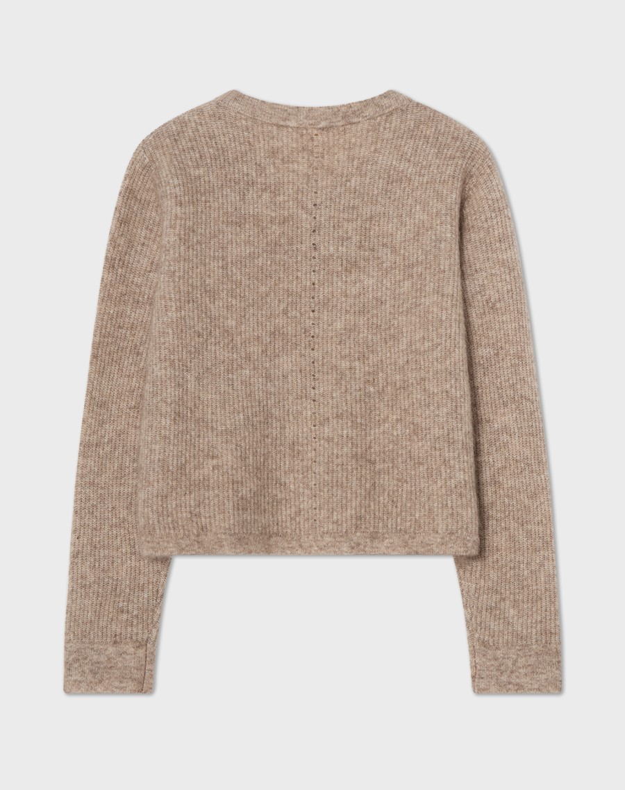 Busnel Sienna Ribb Cardigan, Mel Melange - 2