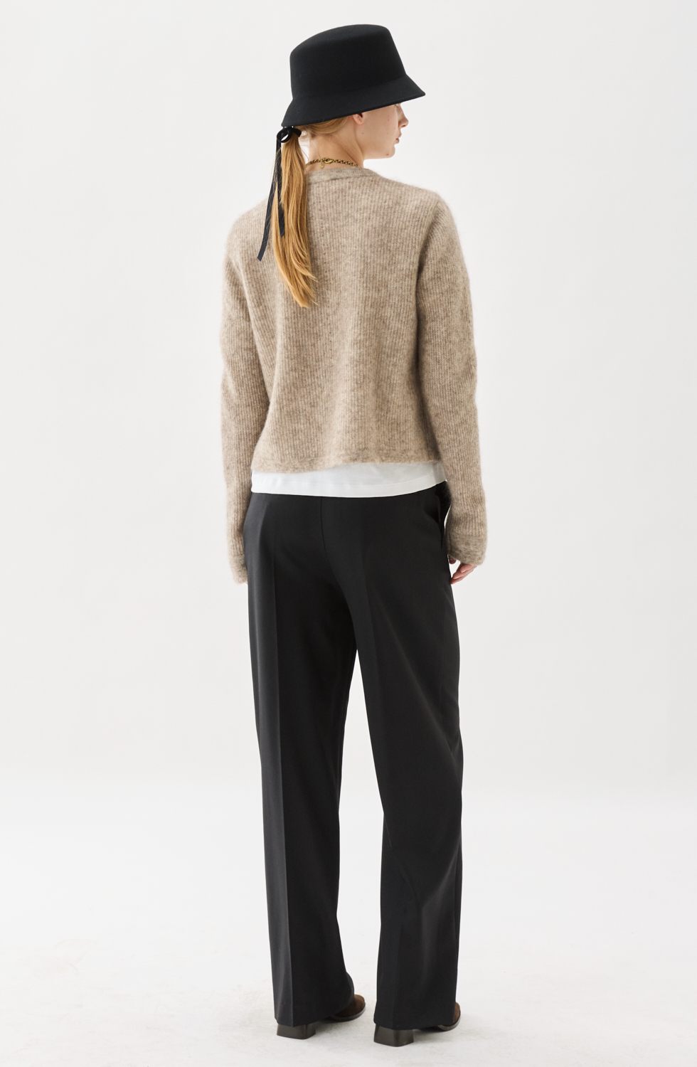 Busnel Sienna Ribb Cardigan, Mel Melange - 4